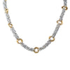 Sterling Silver & 9ct Yellow Gold Byzantine Necklace-Necklace-Walker & Hall