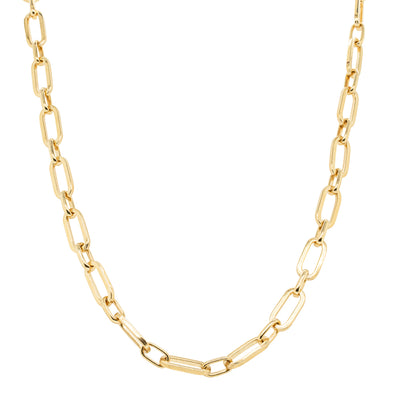 9ct Yellow Gold Paperclip Link Necklace-Necklace-Walker & Hall