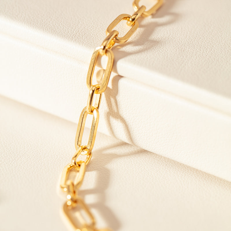 9ct Yellow Gold Paperclip Link Necklace-Necklace-Walker & Hall