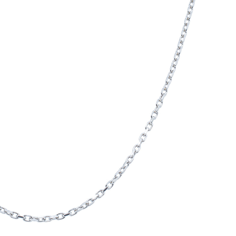 9ct White Gold Round Cable Diamond Cut Chain-Necklace-Walker & Hall