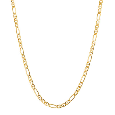 9ct Yellow Gold Anchor Link Figaro Necklace-Necklace-Walker & Hall