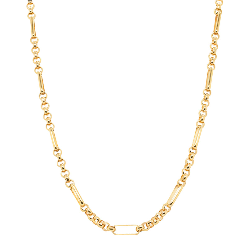9ct Yellow Gold Figaro Belcher Chain-Necklace-Walker & Hall