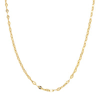 9ct Yellow Gold Faceted Oval Link Chain-Necklace-Walker & Hall