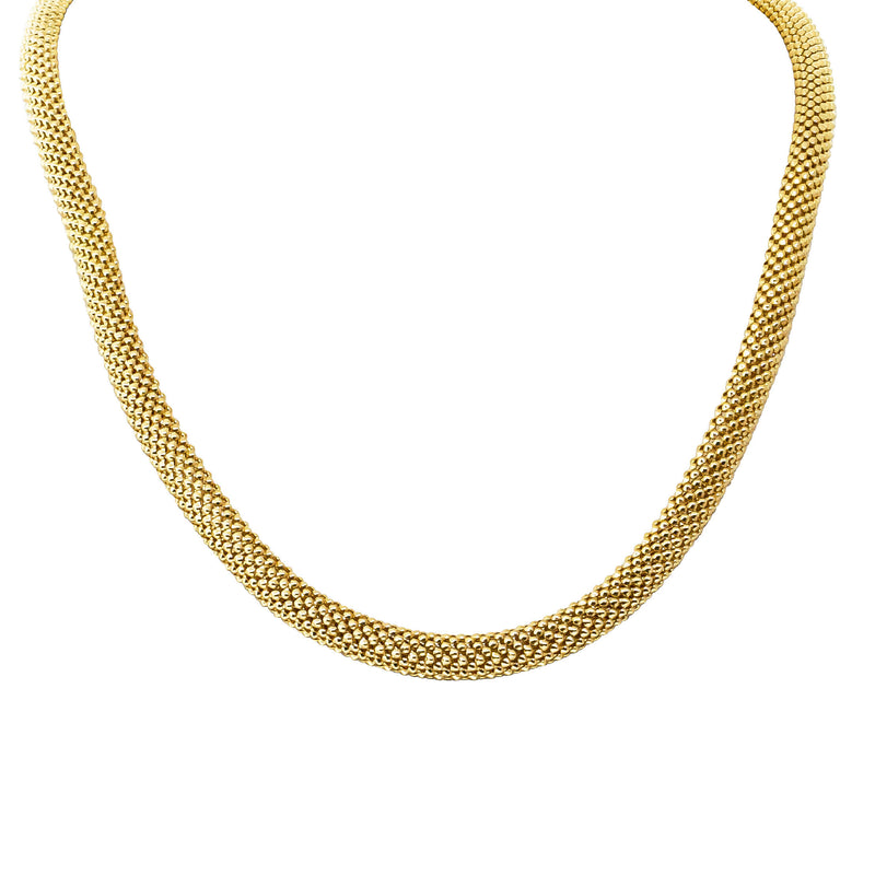 Deja Vu 18ct Rose Gold Hollow Mesh Necklace-Necklace-Walker & Hall