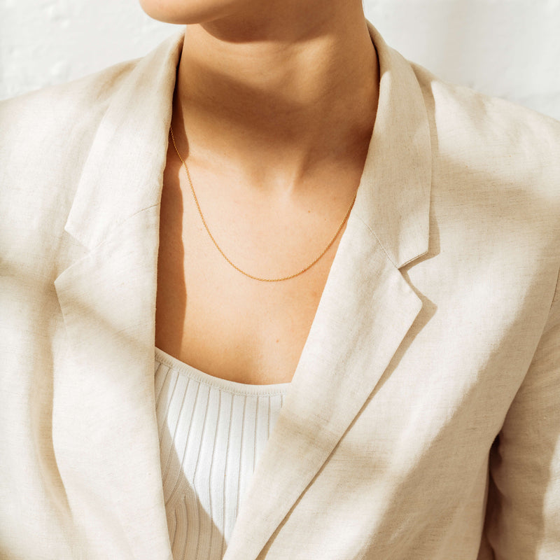 18ct Yellow Gold Cable Chain-Necklace-Walker & Hall