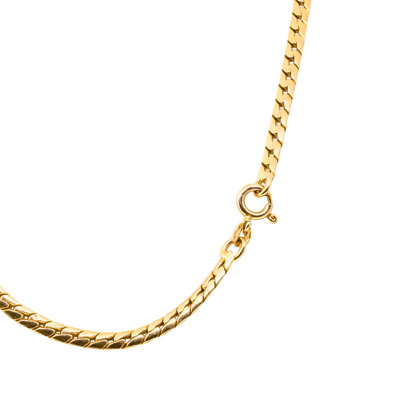 Deja Vu 14ct Yellow Gold Hollow Flat Curb Link Necklace - Necklace - Walker & Hall