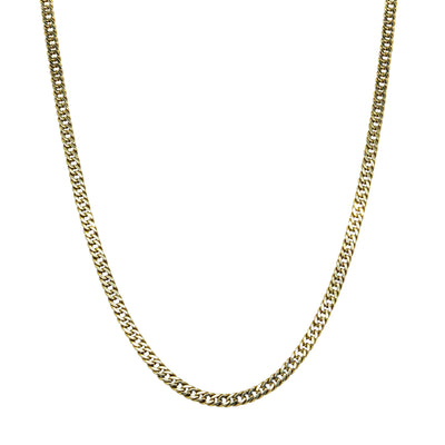 Deja Vu 14ct Yellow Gold Flat Double Curb Link Chain 62cm - Necklace - Walker & Hall