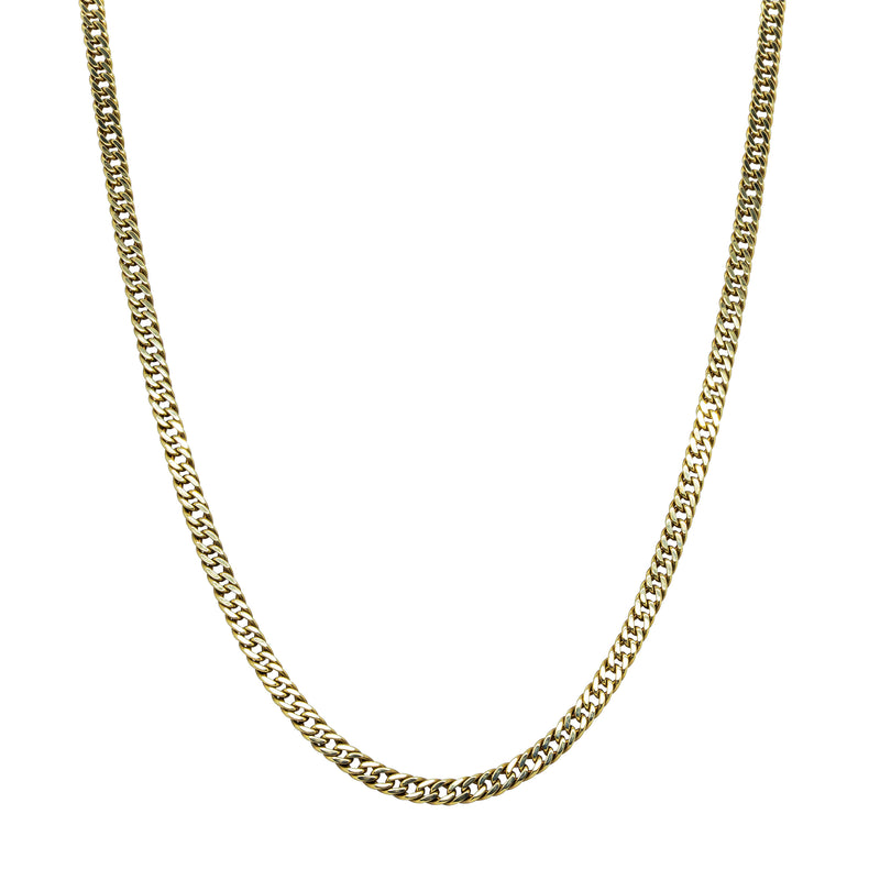 Deja Vu 14ct Yellow Gold Flat Double Curb Link Chain 62cm - Necklace - Walker & Hall