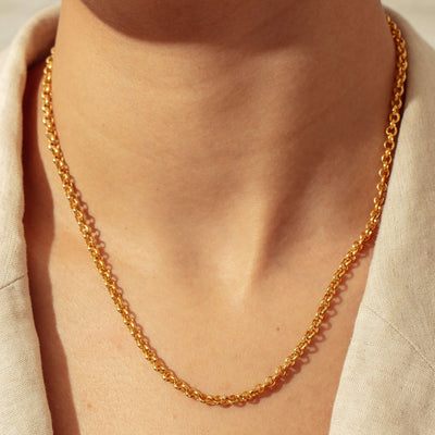 Deja Vu 24ct Yellow Gold Belcher Link Chain with Double S-Clasp - Necklace - Walker & Hall