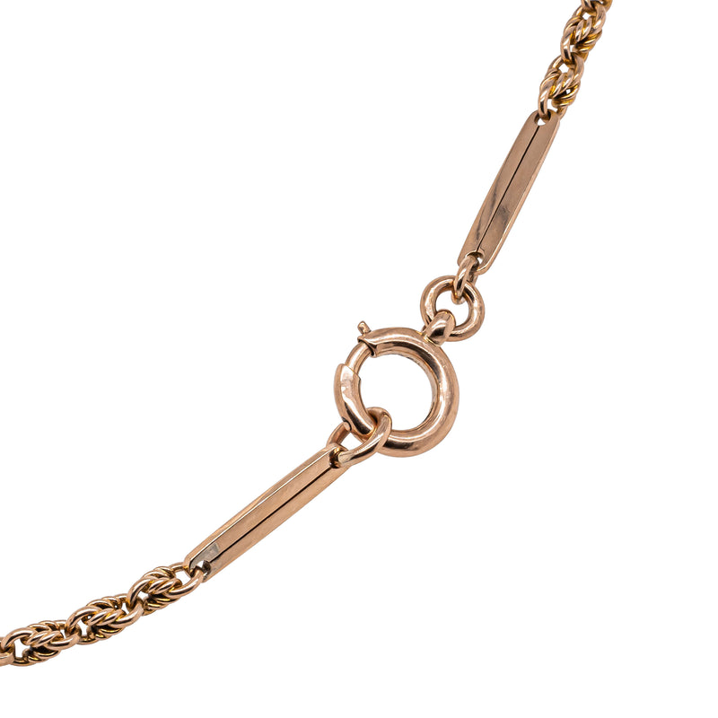 Vintage 9ct Rose Gold Bar Twist Necklace 60cm - Necklace - Walker & Hall