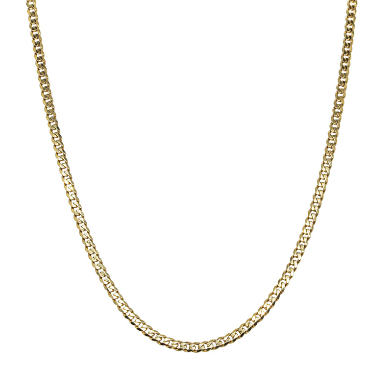 Deja Vu 9ct Yellow Gold Flat Curb Link Necklace 70cm - Necklace - Walker & Hall