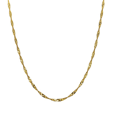 Deja Vu 9ct Yellow Gold Singapore Twist Link Necklace 44cm - Necklace - Walker & Hall