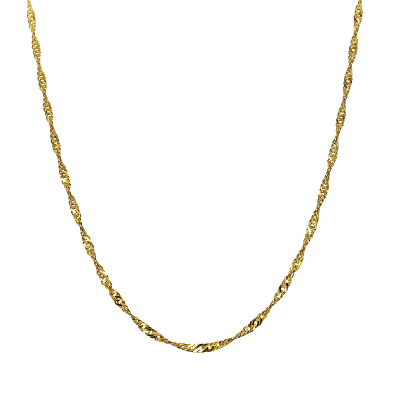 Deja Vu 9ct Yellow Gold Singapore Twist Link Necklace 44cm - Necklace - Walker & Hall