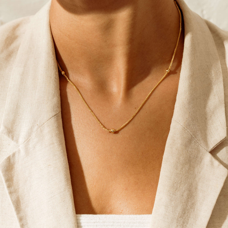 9ct Yellow Gold Scattered Ball Necklace - Necklace - Walker & Hall