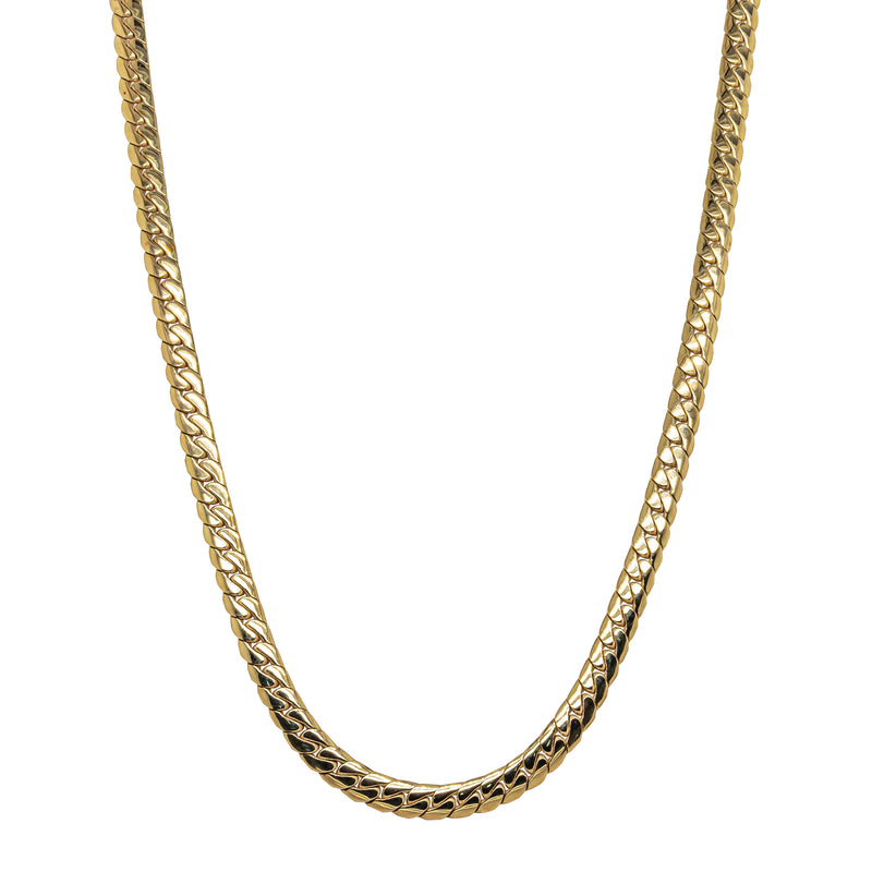 Deja Vu 9ct Yellow Gold Flat Solid Link Necklace 46cm - Necklace - Walker & Hall