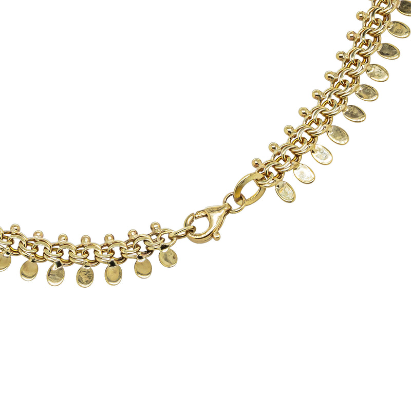 Deja Vu 8ct Yellow Gold Fancy Fringe Chain 43cm - Necklace - Walker & Hall