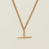 Vintage 9ct Rose Gold Curb Link Fob Necklace 44.5cm - Necklace - Walker & Hall