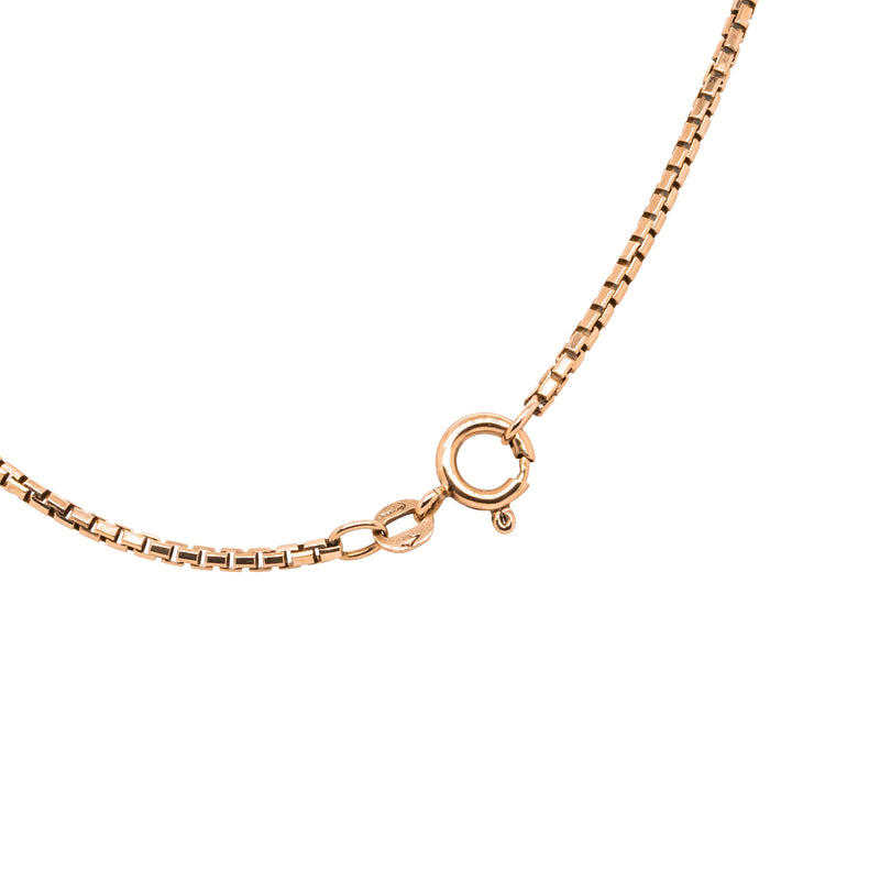 Deja Vu 9ct Rose Gold Box Link Chain Necklace 41cm