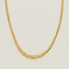Deja Vu 9ct Yellow Gold Hollow Flat Graduated Necklace
