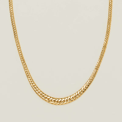 Deja Vu 9ct Yellow Gold Hollow Flat Graduated Necklace