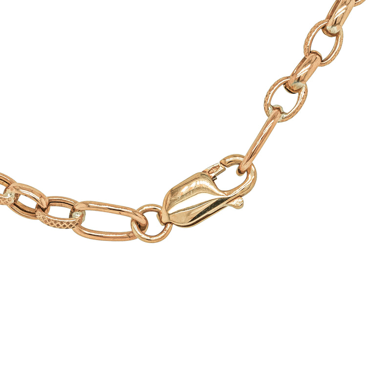 Deja Vu 9ct Rose Gold Hollow Belcher Link Necklace - Necklace - Walker & Hall