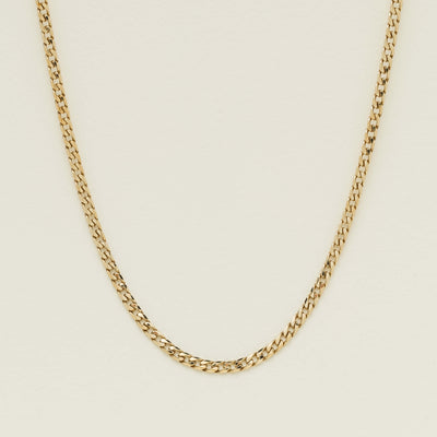 Deja Vu 9ct Yellow Gold Flat Curb Link Chain 50cm - Necklace - Walker & Hall