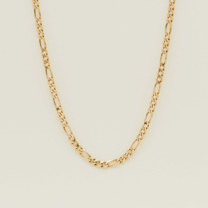 Deja Vu 10ct Yellow Gold Figaro Link Necklace - Necklace - Walker & Hall
