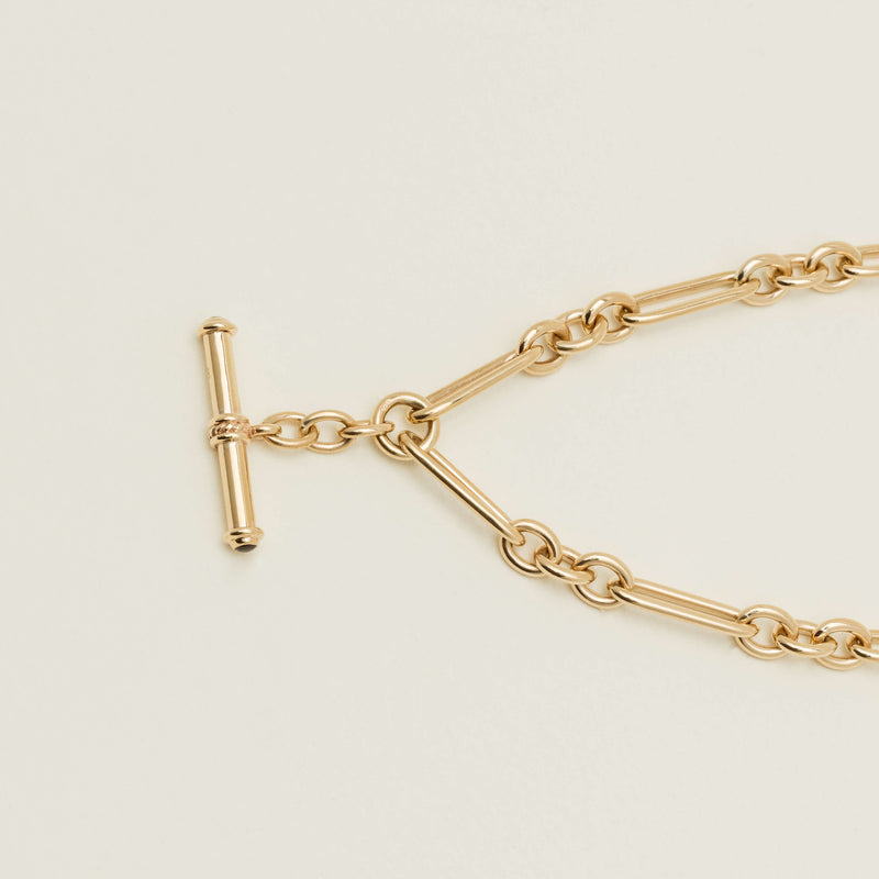 Deja Vu 9ct Yellow Gold Paperclip Link Fob Necklace - Necklace - Walker & Hall
