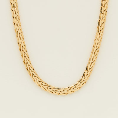 Deja Vu 18ct Yellow Gold Hollow Braided Wheat Necklace