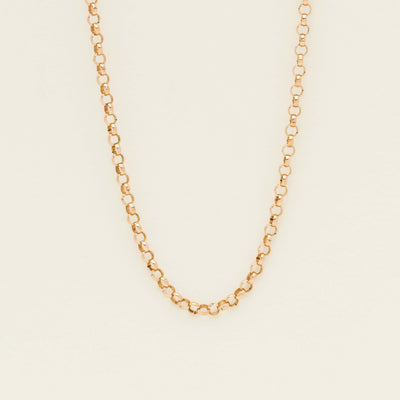 Deja Vu 9ct Rose Gold Round Belcher Link Necklace 43cm - Necklace - Walker & Hall