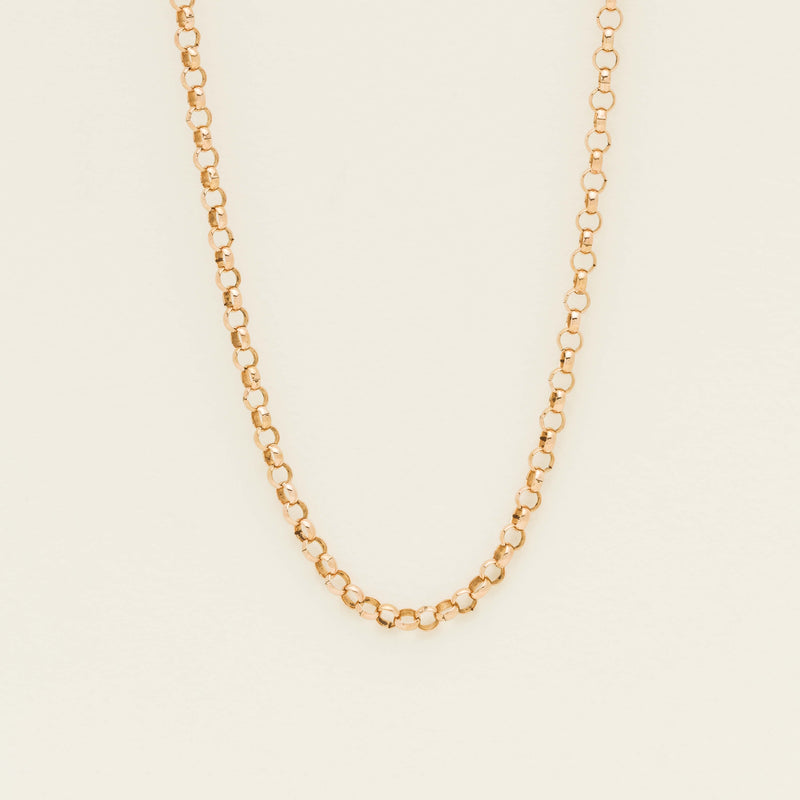 Deja Vu 9ct Rose Gold Round Belcher Link Necklace 43cm - Necklace - Walker & Hall