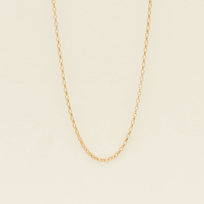 Deja Vu 9ct Yellow Gold Oval Belcher Link Necklace