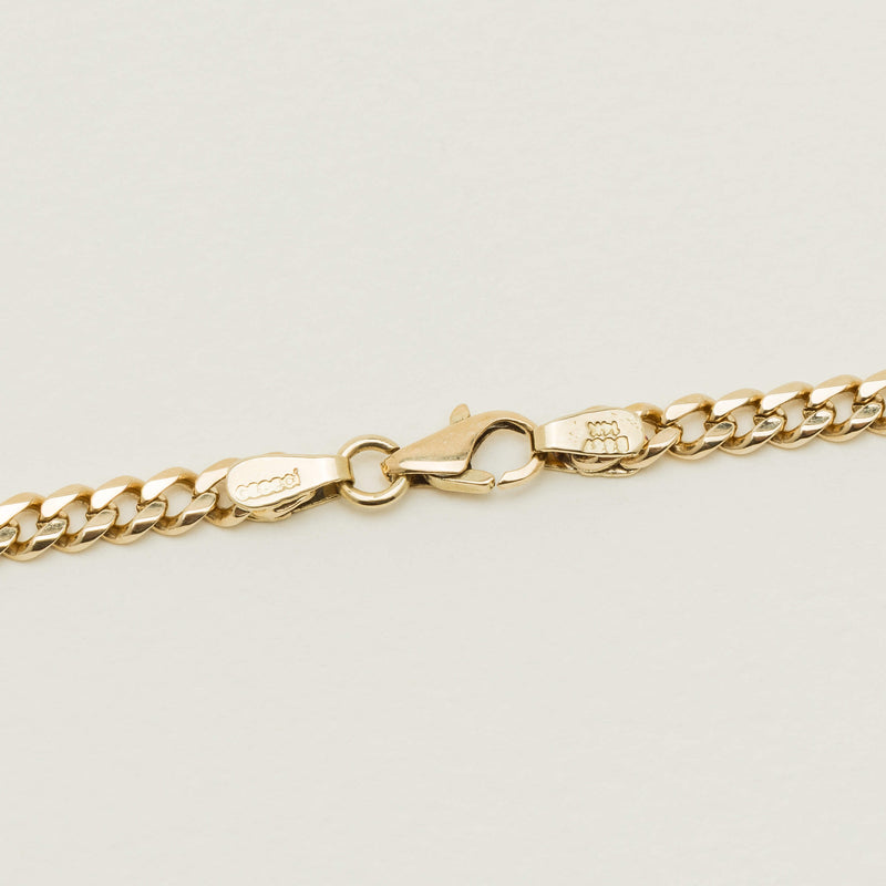 Deja Vu 14ct Yellow Gold Flat Curb Necklace 60cm