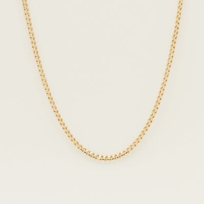 Deja Vu 14ct Yellow Gold Flat Curb Necklace 60cm