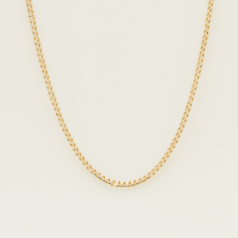 Deja Vu 14ct Yellow Gold Flat Curb Necklace 60cm
