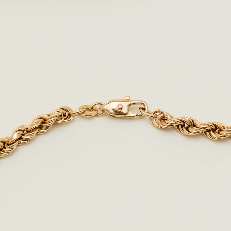 Deja Vu 9ct Rose Gold Hollow Rope Link Necklace 36cm - Necklace - Walker & Hall