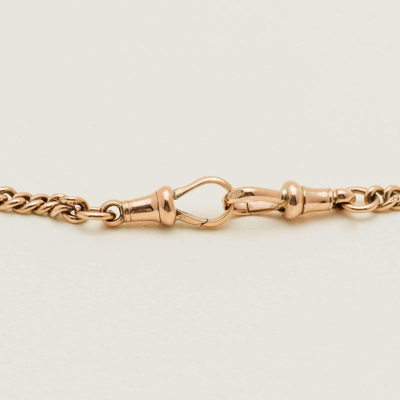 Vintage 9ct Rose Gold Curb Link Fob Necklace - Necklace - Walker & Hall