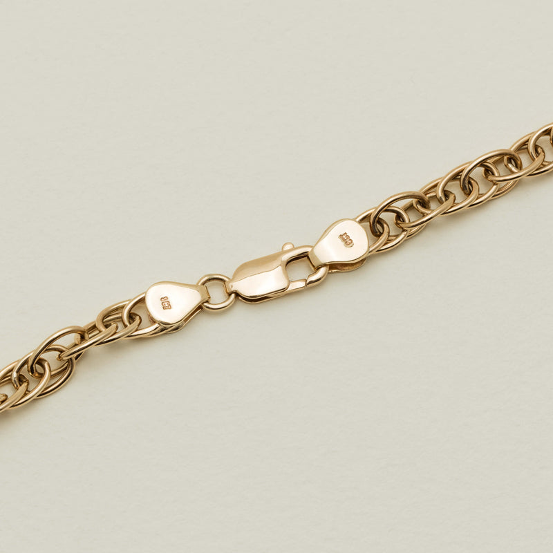 Deja Vu 9ct Yellow Gold Double Cable Link Necklace 49cm