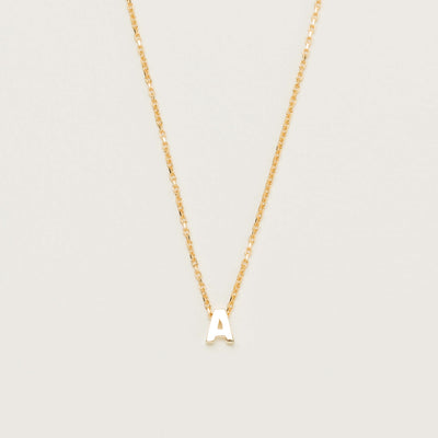 9ct Yellow Gold Noted Letter - Necklace - Walker & Hall