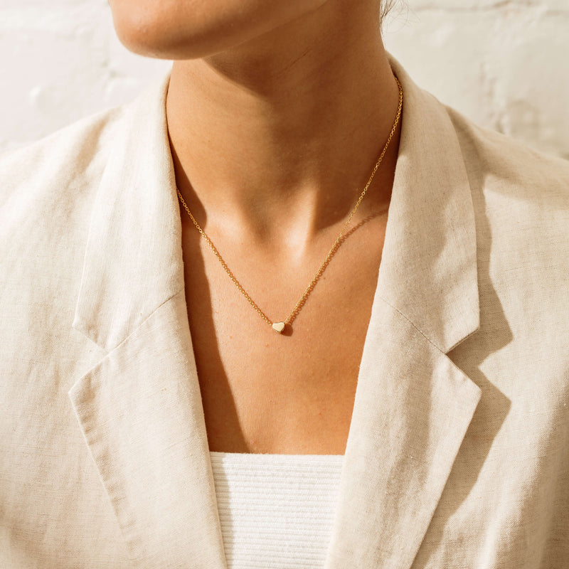 9ct Yellow Gold Noted Letter Necklace (Pendant + Chain) - Necklace - Walker & Hall