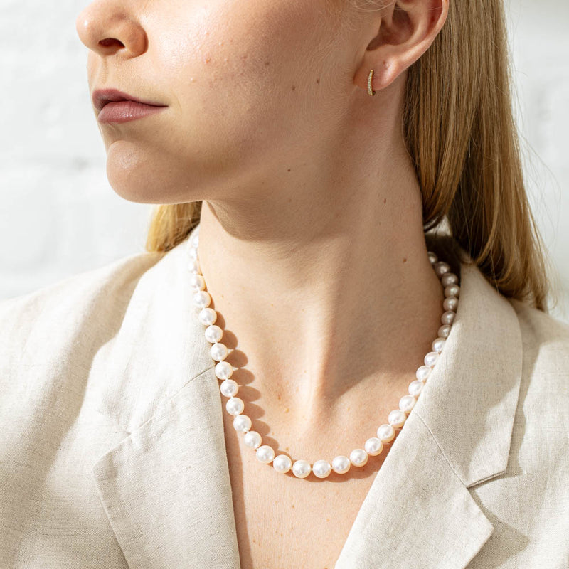 18ct White Gold Akoya Pearl Strand-Necklace-Walker & Hall
