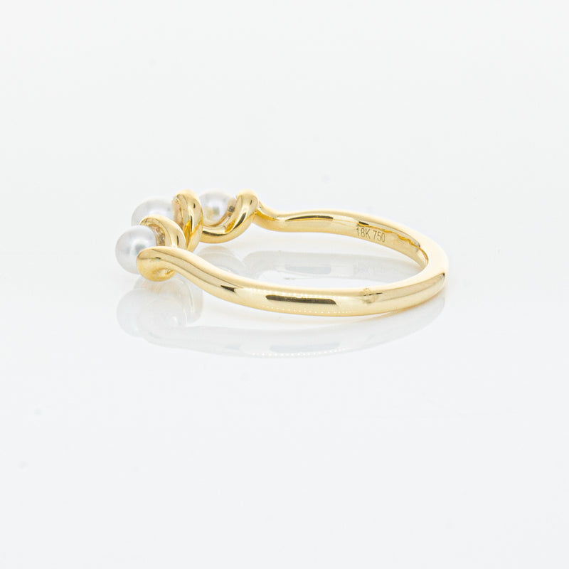 18ct Yellow Gold Akoya Pearl Margaux Ring-Ring-Walker & Hall