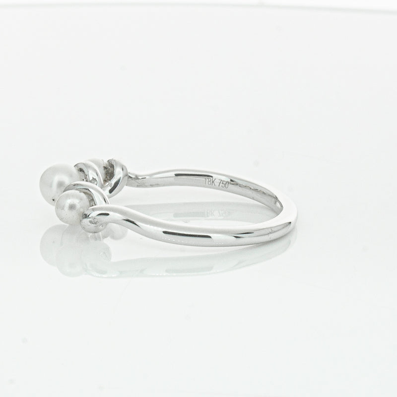 18ct White Gold Akoya Pearl Margaux Ring-Ring-Walker & Hall