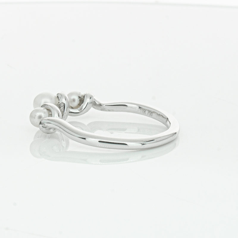 18ct White Gold Akoya Pearl Margaux Ring-Ring-Walker & Hall