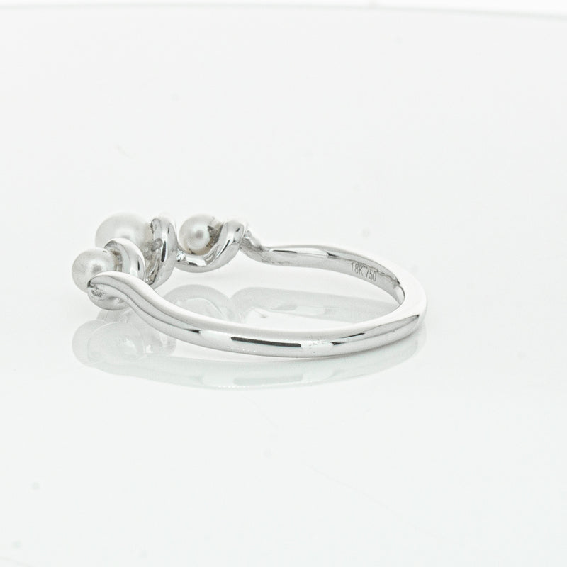 18ct White Gold Akoya Pearl Margaux Ring-Ring-Walker & Hall
