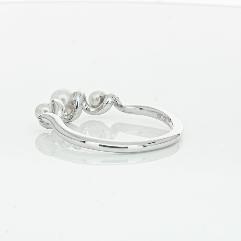 18ct White Gold Akoya Pearl Margaux Ring-Ring-Walker & Hall