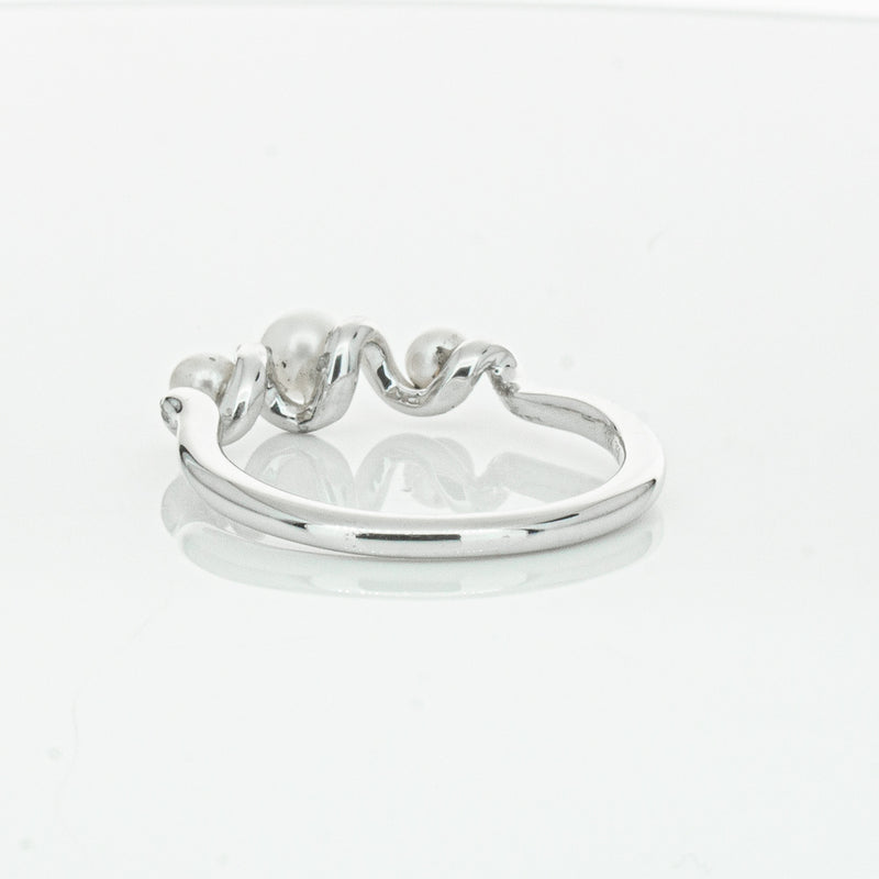 18ct White Gold Akoya Pearl Margaux Ring-Ring-Walker & Hall