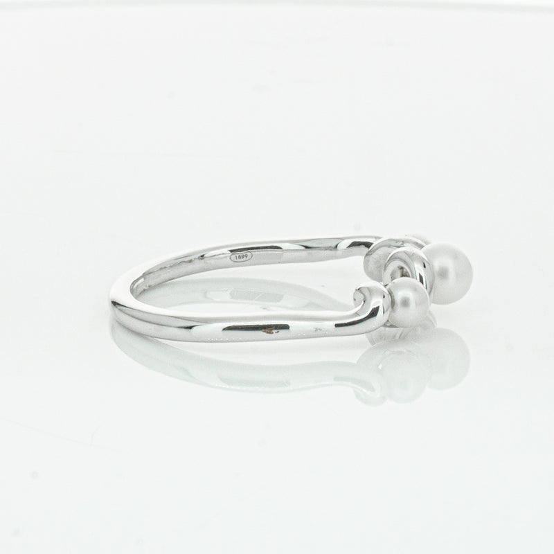 18ct White Gold Akoya Pearl Margaux Ring-Ring-Walker & Hall