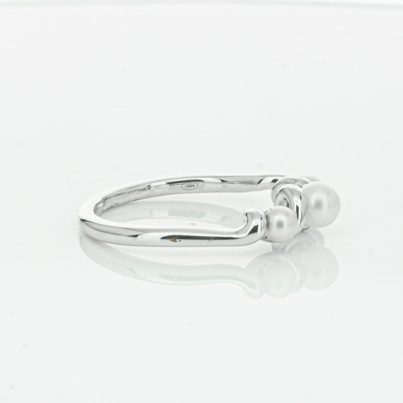 18ct White Gold Akoya Pearl Margaux Ring-Ring-Walker & Hall