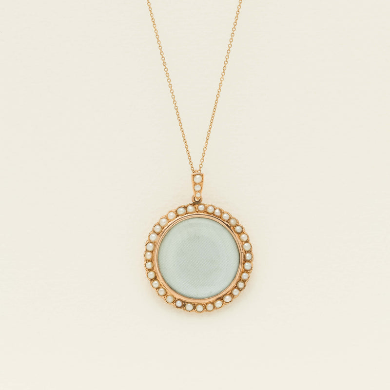 Vintage 10ct Yellow Gold Seed Pearl Locket - Necklace - Walker & Hall